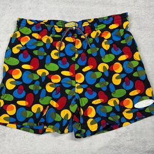 Joe Boxer Swim Trunks Mens Large Multicolor Geometric Print Mesh Lined Shorts